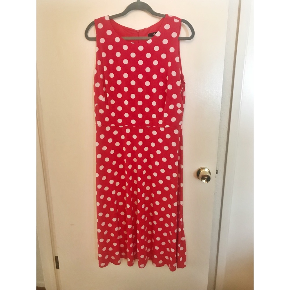 Red polka dot dress